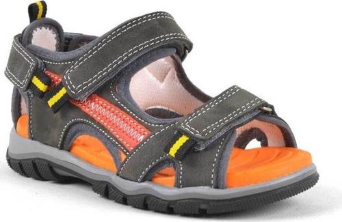 Hakiki Deri Gri Cırtlı Erkek Çocuk Outdoor Sandalet
