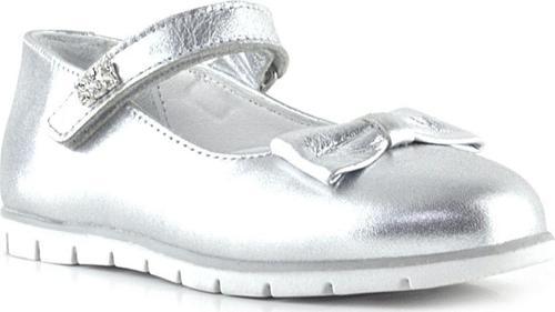 Hakiki Deri Gümüş Taşlı Cırtlı Kız Çocuk Babet