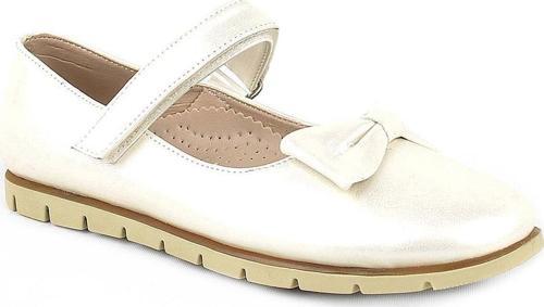 Ekru Rugan Fiyonklu Cırtlı Kız Çocuk Babet