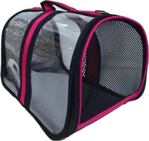 Petpretty Bacco Milano Şeffaf Kedi Köpek Taşıma Çantası Pembe