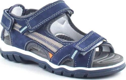 Hakiki Deri Lacivert Cırtlı Erkek Çocuk Outdoor Sandalet