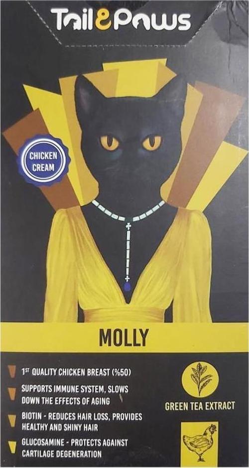 Tail Paws Molly Tavuklu Sıvı Kedi Ödülü 15gr (5'li)