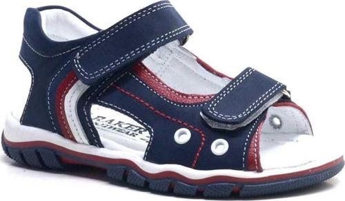 Hakiki Deri Lacivert Cırtlı Erkek Çocuk Sandalet