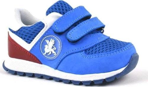 Hakiki Deri Mavi Cırtlı Erkek Bebek Spor Ayakkabı