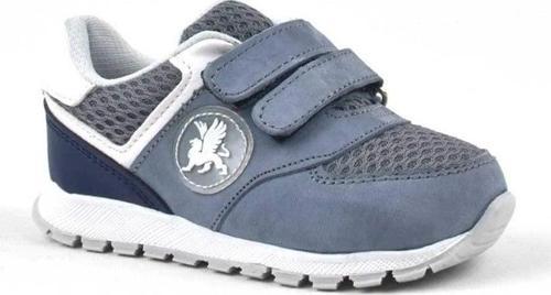 Hakiki Deri Gri Cırtlı Erkek Bebek Spor Ayakkabı