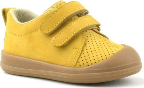 Sonic Hakiki Deri Sarı Cırtlı Anatomik Bebek Spor Ayakkabı Sneaker