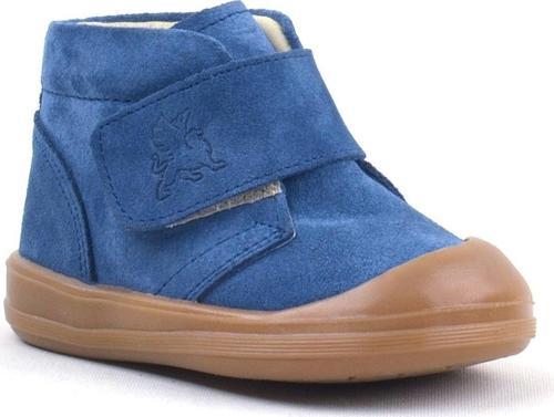 Yoohoo Hakiki Deri Lacivert Cırtlı Unisex Bebek Bot