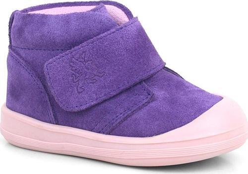 Yoohoo Hakiki Deri Mor Pudra Cırtlı Kız Bebek Bot