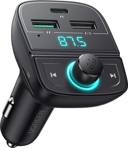 Bluetooth 5.0 PD QC 3.0 Micro SD TF Kart Okuyuculu Araç Çakmaklık Şarj Cihazı FM Verici Transmitter