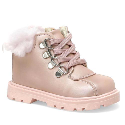 Pudra Pembe Fermuarlı Kız Bebek Bot Ayakkabı