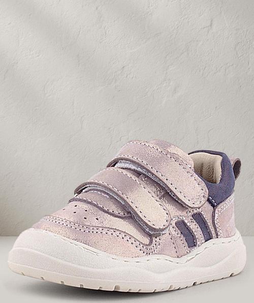 Schaggy Hakiki Deri Parlak Pudra Mor Bebek Spor Ayakkabı