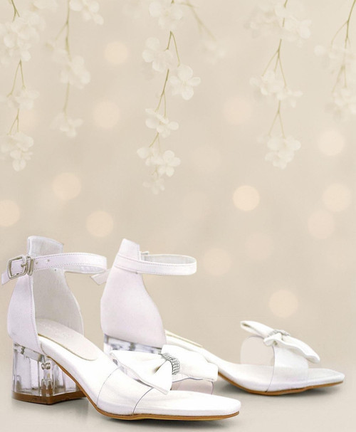 Jessie Sedef Saten Kurdeleli Kız Çocuk Topuklu Ayakkabı