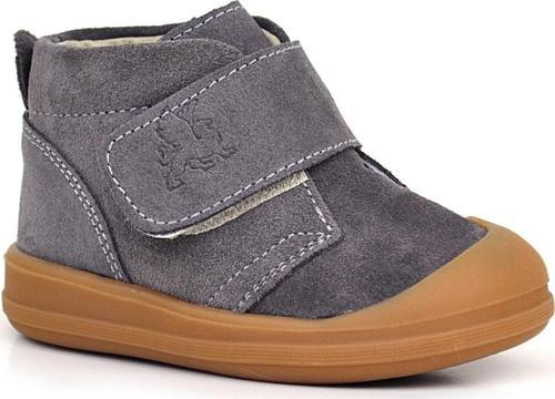 Yoohoo Hakiki Deri Koyu Gri Cırtlı Unisex Bebek Bot