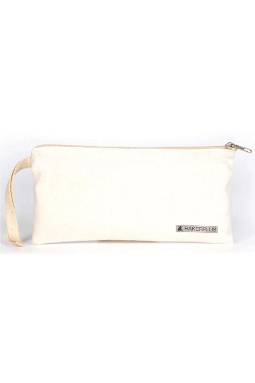 Krem 21x10 cm Fermuarlı Gabardin Kumaş Kalemlik