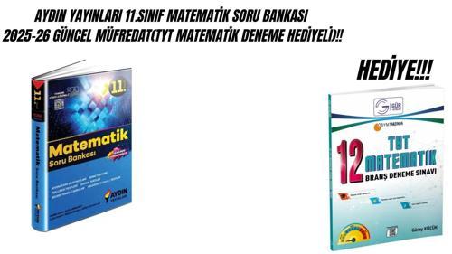 AYDIN YAYINLARI 11.SINIF MATEMATİK SORU BANKASI 2025-26-GÜR YAYINLARI YENİ NESİL 12 TYT MATEMATİK DENEME HEDİYELİ!!