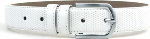 Beyaz Klasik Metal Tokalı Rugan Erkek Çocuk Kemer