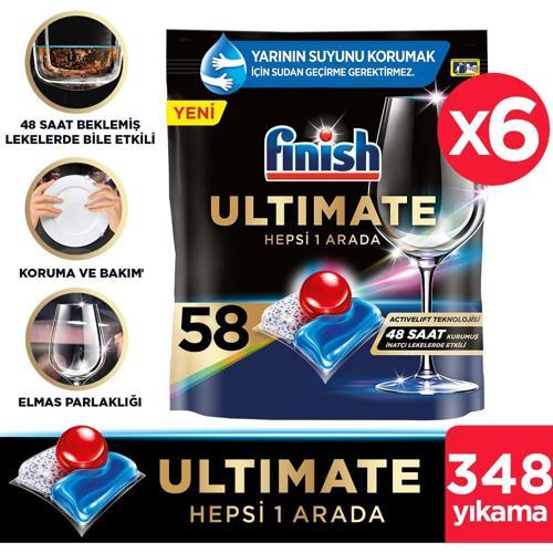 Ultimate 348 Kapsül Bulaşık Makinesi Deterjanı Tableti (6 x 58 Kapsül)