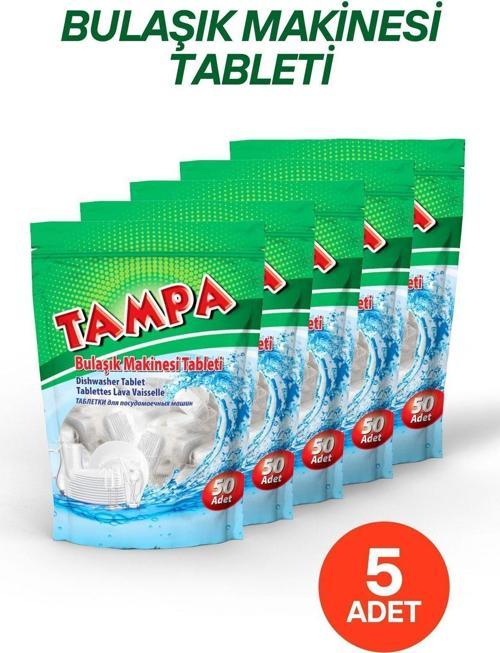 5 Adet Tampa Bulaşık Makinesi Tableti Hepsi Bir Arada 250 Yıkama