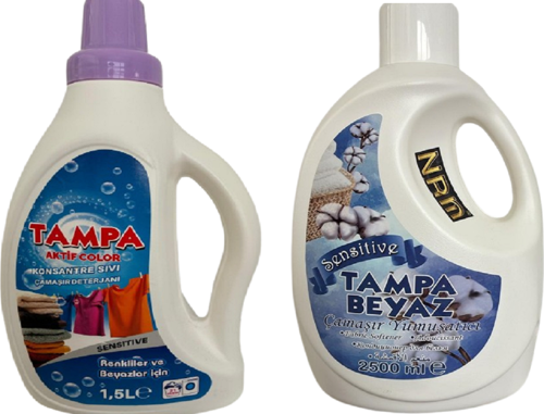 NRM Tampa Beyaz Aktif Color  Sensitive Çamaşır Seti. Deterjan ve  Yumuşatıcı .