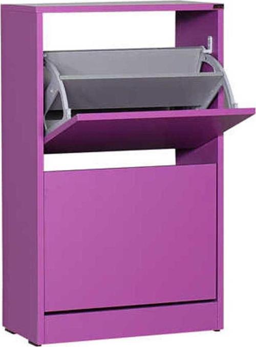 Flat Duo 2 Katlı Ayakkabılık Dolabı - Mor