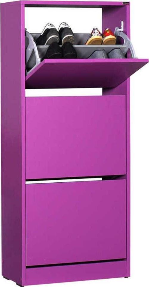 Flat Duo 3 Katlı Ayakkabılık-mor 51x119x26 Cm (gxyxd)