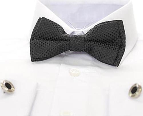 Siyah Ayarlanabilir Saten Desenli Bebek ve Çocuk Papyonu