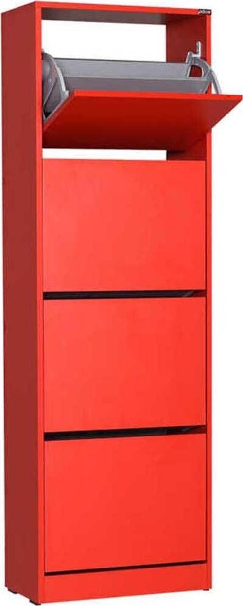 Flat Duo 4 Katlı Ayakkabılık Dolabı - Kırmızı