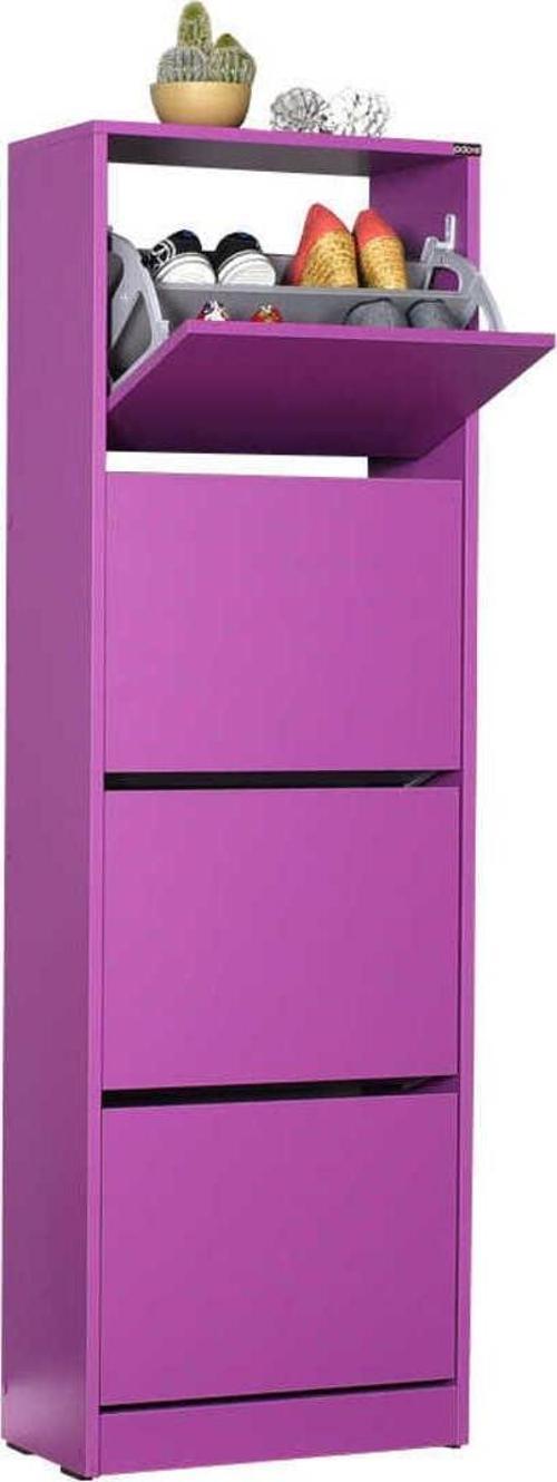 Flat Duo 4 Katlı Ayakkabılık-mor 51x157x26 Cm (gxyxd)
