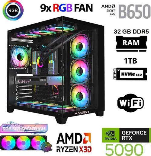 Lexus x830 Ryzen 7 7800X3D 32GB DDR5 Ram 1TB M.2 NVMe SSD 32GB RTX5090 Masaüstü Oyuncu Bilgisayarı