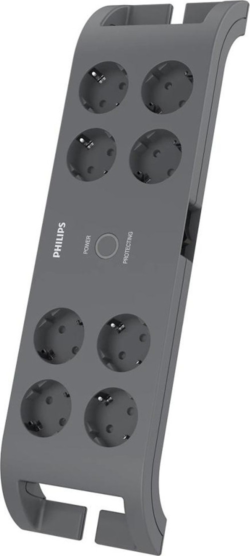 TEKNOTEG - RSR - Phılıps Spn3180a/62, 8 Soket, Akım Korumalı Priz, 2400 Joules, 2mt Kablo, (gri)