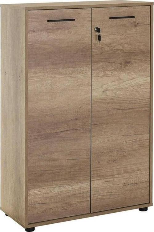 Newyork 3 Raflı Tam Kapaklı Kilitli Kitaplık-açık Ceviz(tori) 72x110x34 Cm (gxyxd)