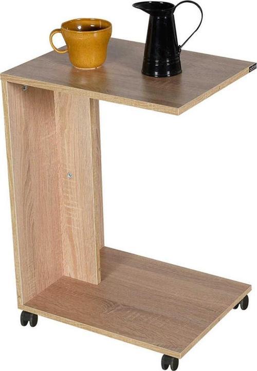 Çok Amaçlı Tekerlekli C Koltuk Sehpası-sonoma 35x65x45 Cm (gxyxd)