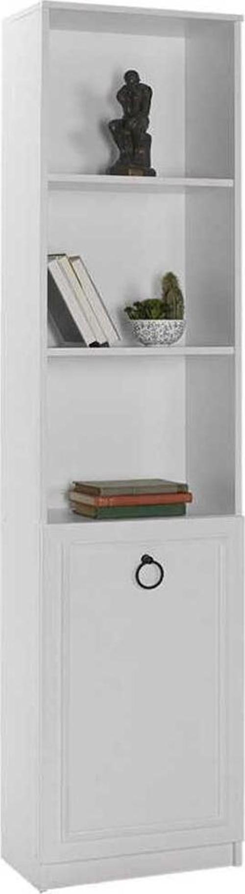 Hampton 5 Raflı Kapaklı Kitaplık-mat Beyaz 45x185x24 Cm (gxyxd)