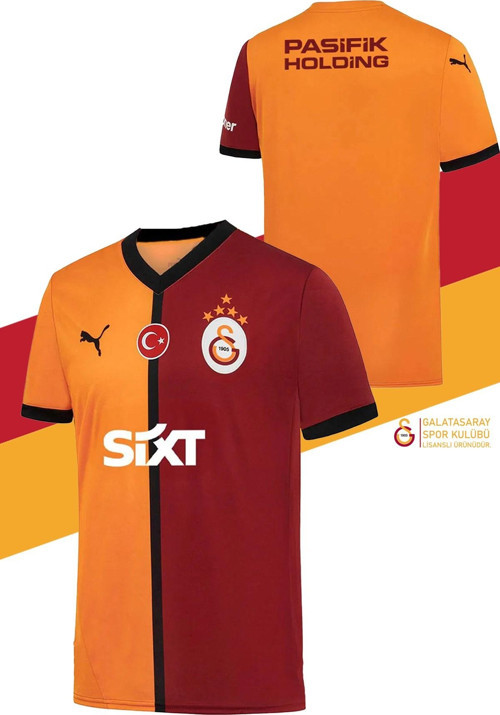 Orijinal Lisanslı 2024/25 Sarı Kırmızı 5 Yıldızlı Taraftar Forma