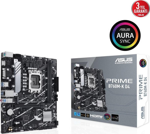 TEKNOTEG - OX - Asus Prıme B760m-k D4 Ddr4 5333mhz(oc) Rgb M.2 Matx 1700p