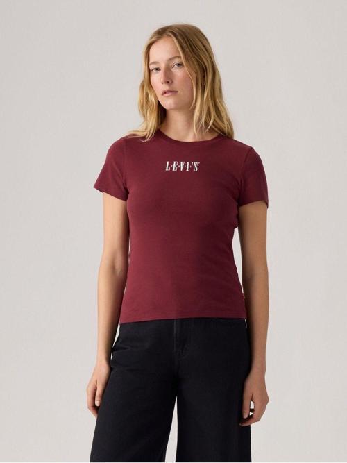 Kadın Regular Bisiklet Yaka Kırmızı T-shirt - 001MY-0006