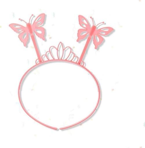 Nessiworld Toz Pembe Renk Kelebek Kanadı Tacı ve Sopası 50x37 cm