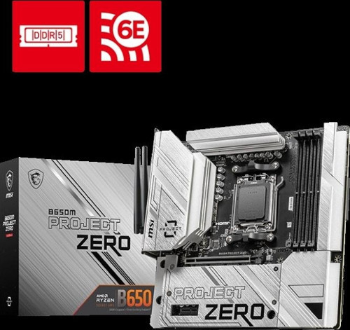 TEKNOTEG - OX - Msı B650m Project Zero Am5 Ddr5 7600mhz(oc) Hdmı Dp M.2 Usb3.2 2.5g Lan Wı-fı 6e Mat