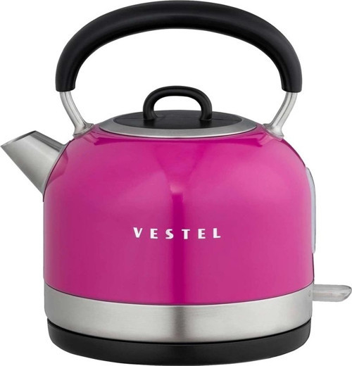 TEKNOTEG - OX - Vestel Retro Pembe 2200 W 1.7 Lt Celık Kettle