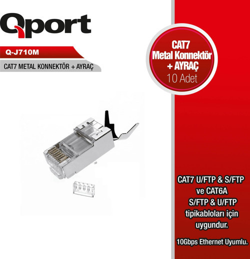 TEKNOTEG - OX - Qport Q-j710m Cat7 Konnektör Ve Ayraç 10 Adet