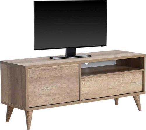 Retro Çekmeceli Tv Sehpası - Açık Ceviz (tori) 120x50x40 Cm (gxyxd)