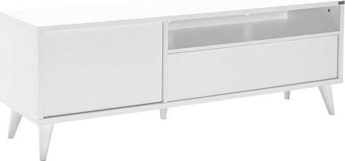 Retro Wide Tv Sehpası - Mat Lake Beyaz 150x53x40 Cm (gxyxd)