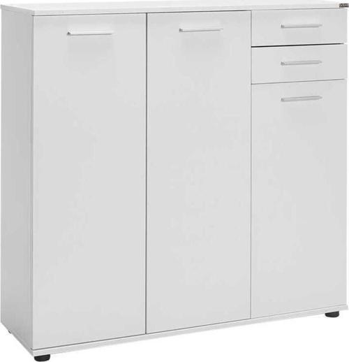 Trendline 3 Kapaklı 2 Çekmeceli Çok Amaçlı Dolap - Mat Beyaz 108x108x35 Cm (gxyxd)