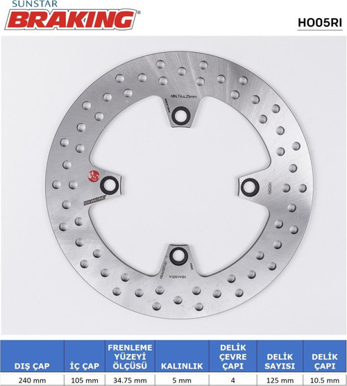 YUVARLAK ARKA FREN DİSKİ HONDA XL V TRANSALP ABS 700cc 2008-2011