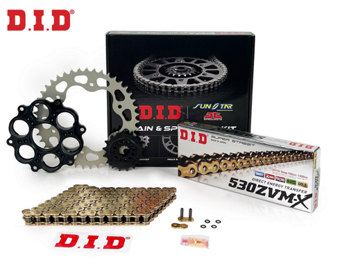 ZİNCİR DİŞLİ SETİ DUCATI MULTISTRADA PIKES PEAK 1200cc ZİNCİR: DID-530ZVM-X Gold-108 ÖN DİŞLİ: SUNSTAR 15T ARKA DİŞLİ: J