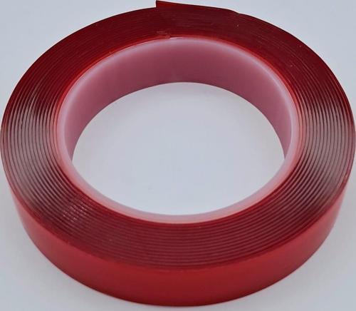 ÇİFT TARAFLI BANT 15MM 5MT KIRMIZI ŞEFFAF 1 PAKET = 5 ADET UNIVERSAL cc