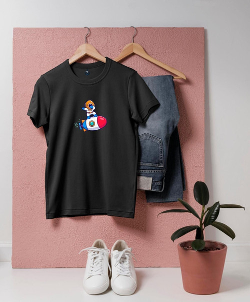 Oversize Mini Denizaltı Üstünde Mini Dalgıç Tasarım unisex T-shirt