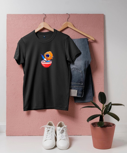 Oversize Spagetti ve Mini Dalgıç tasarım unisex T-shirt