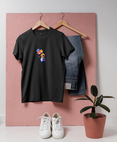 Oversize Bisiklet Süren Mini Dalgıç Tasarım unisex T-shirt
