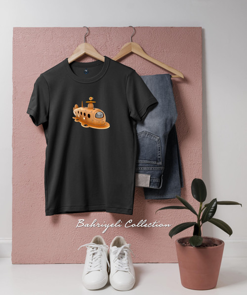 Oversize Wooden Toy Submarine Tasarımlı Unisex T-Shirt